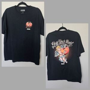 Boxset Mens Black Tee Shirt Large Bless Your‎ Heart Graphic Cherub Angel Biker